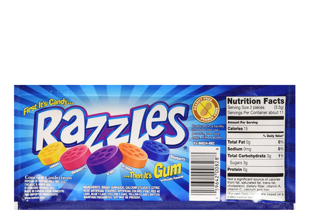RAZZLES GUM SOUR Candy Rush